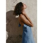 ZARA blue denim midi halter dress Photo 8