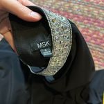 MSK RHIBESTONE COLLAR BLACK BELL SLEEVE DRESS V NECK CUT OUT Photo 4