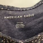 American Eagle  Ditzy Floral Blue White Puff Sleeve Crop Baby Tee Bow Size Small Photo 6