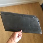 Charles Jourdan Dark Gray Leather Clutch asymmetrical East West bag Photo 1