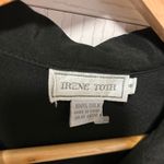 Vintage IRENE TOTH Black 100% Silk Short Sleeve Button Down Shirt Women Size 8 Photo 2