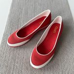 CHAPS Charleen Red and White Sporty Ballet Flats Size 9 Photo 3