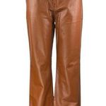 Princess Polly Brown Faux Vegan Leather High Waist Wide Leg Trousers Pants Sz 6 Photo 0