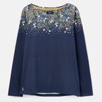 Joules NWT NEW  Navy Blue Long Sleeve Boatneck Daisy Shirt Photo 4