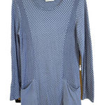 Habitat  Womens Top Blouse Blue Textured Artsy‎ Small Patchwork Pockets Photo 0