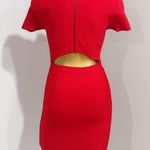 BCBGMAXAZRIA  Kaylen Embellished Cutout Back Dress in Red Berry Size M Photo 4