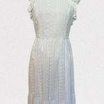 CeCe  White Eyelet Shirred Ruffled Tiered Midi Dress NWT 2 Photo 9