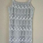 Club Monaco Baby Blue Crochet Lace Mini Dress Resortwear Vacation Boho Coquette Photo 0