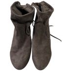 New Directions Hollis Heeled Boots Womens 8 Taupe Suede Tie Ankle Retro Chic Brown Photo 2