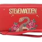 Steve Madden Nwt  red wallet with strap purse bag with snake design / rhinestone Photo 0