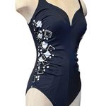 MiracleSuit Swimsuit Temptress One Piece Black Gold White Geometric 10 12 Photo 0