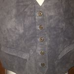 Arizona Jeans Like New Blue Arizona Leather Vest Size Medium Photo 1