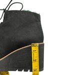 Eileen Fisher Black Suede Wedge Boots Size 10 | Shearling Lined Lace-Up Platform Photo 7