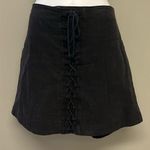 Free People Black Mini Shirt High Low Lace Accent Pockets Cotton Linen- Medium Photo 0