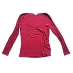 Ba&sh Barth Burgundy Ribbed Sweetheart Long Sleeve Top Small Holiday Layer Chic Photo 3