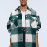 ZARA Green Plaid Shacket Photo 1