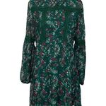 Romeo + Juliet Couture NWT Large Dark Green Floral Crochet Mini Skater Dress Long Balloon Puff Sleeve New Photo 0