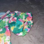 Peach Love California Women’s Small Green and Pink Puff Sleeve Sundress Photo 5