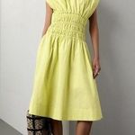 EDUN CHOI X RTR Neon Green 100% Cotton Scoop Neck Poplin Midi Dress Size 2 Photo 0