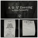 ABS Allen Schwartz Vintage 90s ABS Black Midi Cocktail Dress Beaded. M/L. Party Retro Prom Deep V Photo 11