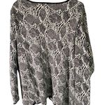 Dana Buchman | 2X | Black & White Snake/Reptile Print Tie-Waist Cardigan Sweater Photo 3