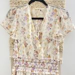 ZARA Floral Cream Dress Small Photo 4