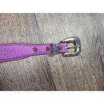Vintage Handmade Stamped Women's Bright Purple Western Belt Small 28 Photo 4