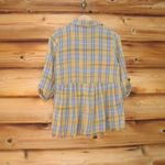 Andree by Unit Plaid Embroidered Flannel Shirt Top Photo 4