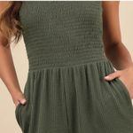 Lulus Social Calendar Olive Green Crinkled Ribbed Knit Jogger Jumpsuit Size XS Photo 11