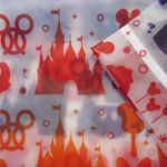 Disney NWT Parks Hooded Rain Jacket in Clear Rainbow Treats Castle Zip Coat M Photo 2