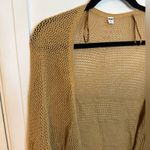 Uniqlo Tan Open Knit Cocoon Linen Blend Cardigan Photo 3