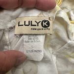 Vintage‎ LULY K New York Floral Sun Dress Pastel Yellow Garden Party Women Large White Photo 6