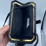 Vintage Holiday Fair 1981 faux leather shoulder bag or clutch. Hong Kong. Black Photo 5