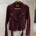 BLANK NYC  Size S Suede Leather jacket burgundy Photo 4