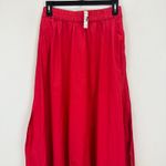 Madewell Poplin Midi Skirt Cotton A Line Cerise Red Minimalist Pockets XS NWT Photo 7