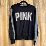 Black and Gray PINK Sweatshirt silver logo casual metallic cozy spring S $68 Photo 0