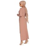 VEILED COLLECTION Ribbed Tie Waist Long Sleeve Wrap Waist Maxi Dress Photo 10