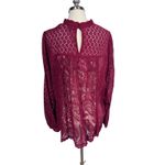 Torrid  Mixed Lace High Neck Sheer Blouse Cottage Core Long Sleeve‎ Womens 1X Photo 4