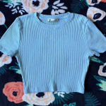 ZARA  Periwinkle Crop Top Fitted Baby Tee Photo 0