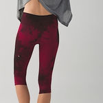 Lululemon  In The‎ Flow Crop II Seamless Leggings Wine Berry / Bordeaux Drama 8 Photo 0
