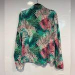 Tommy Bahama Blue and Pink Leaf Print Shirt Photo 2