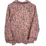 Bedhead Pajama Top Womens L/XL Pink Paris Eiffel Tower Corduroy Button Up Shirt Size L Photo 1