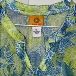 Ruby Road Sheer Button Down Top Shirt Paisley Floral Print Women’s XL Blue Photo 7