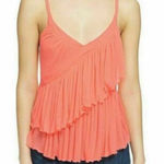 Free People Womens  Melbourne Coral Ruffle Tank Top size Small! Photo 0