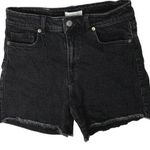 H&M  Women's Black Solid High Rise Straight Denim Jeans Cut Off Mini Short Size 8 Photo 0