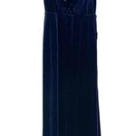Dessy Lovely Velvet Twist Front Cutout Maxi Dress Midnight Blue Size 2 NWT Photo 3