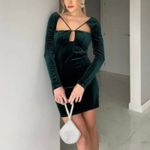 ZARA Green Velvet Cutout Dress Size Small Photo 1