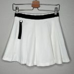Musium Div. White Pleated Tennis Prep Logo Mini Skirt Black Waistband size 27 Photo 6