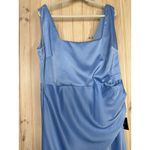 Lulus NWT  Red Carpet Romance Light Blue Satin Square Neck Maxi Dress Size 1X Photo 3