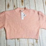 Topshop NWT Size 4/6 Balloon Puff Sleeve Sweater Blush Pink Soft Collegiate Cozy Photo 6